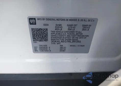 2024 GMC Terrain Awd Denali из США, поврежденный, VIN 3GKALXEG7RL297251